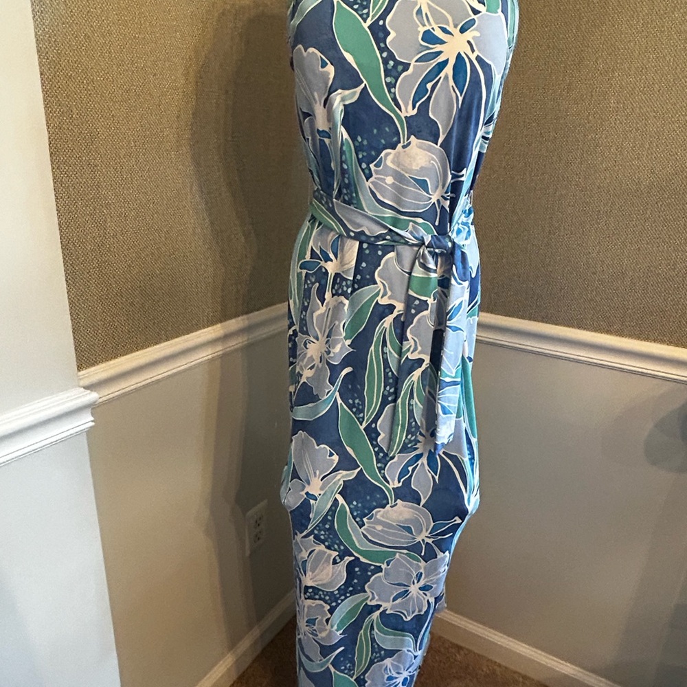 J. McLaughlin Blue and Aqua Maxi Dress